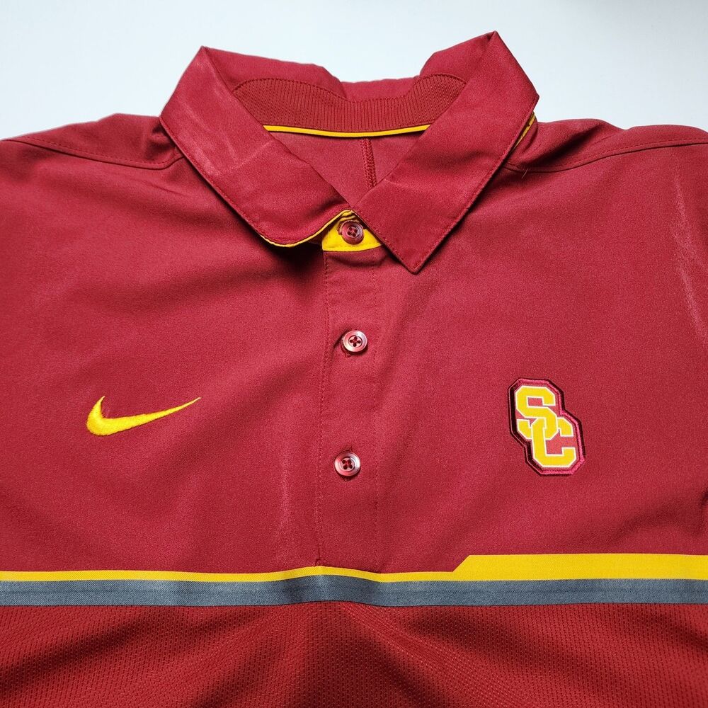 Nike USC Trojans Polo Shirt Men’s Large Dri-Fit Coaches Sideline College SoCal
